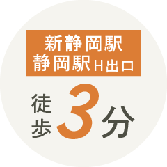 新静岡駅・静岡駅H出口　徒歩3分
